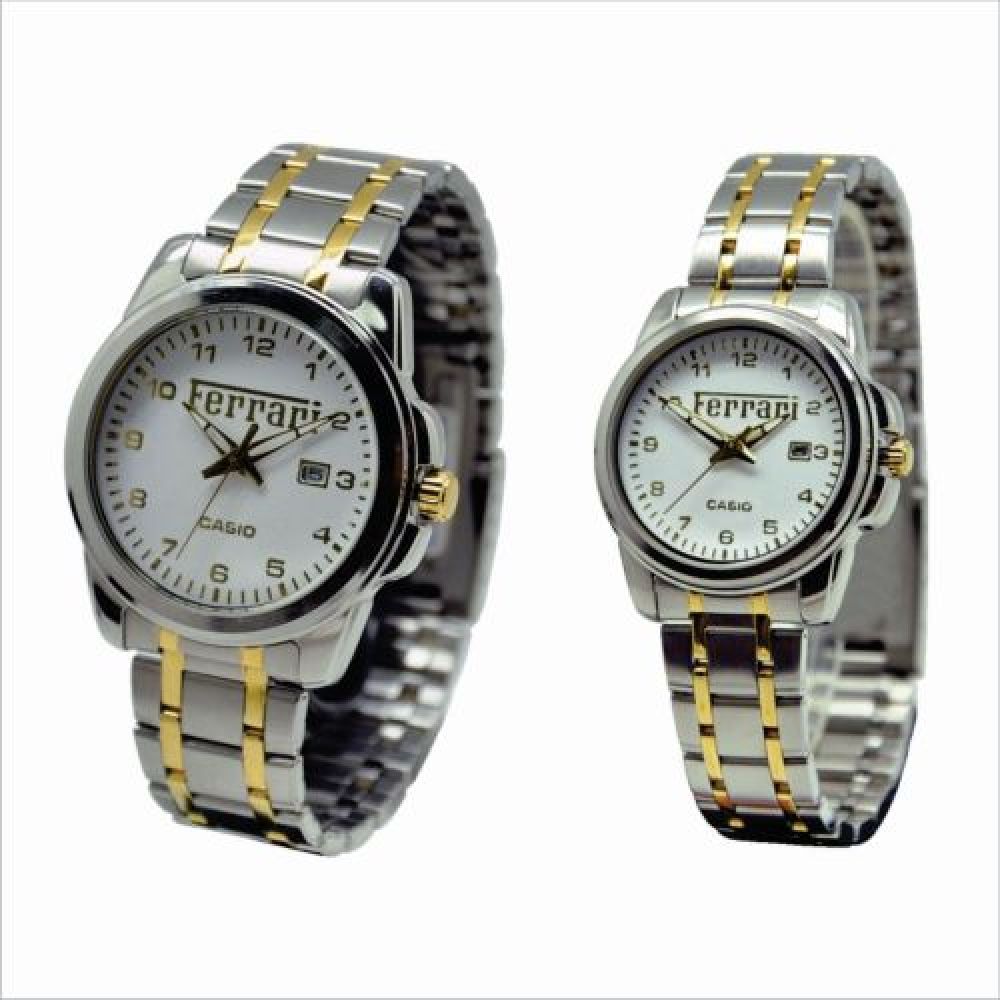 RELOJ  SPORT  CON FECHADOR  MARCA CASIO 2 TONOS ACERO INOXIDABLE  CON  EXT. METALICO  INCLUYE ESTUCHE CASIOI ORIGINAL CABALLERO Y DAMA imagen